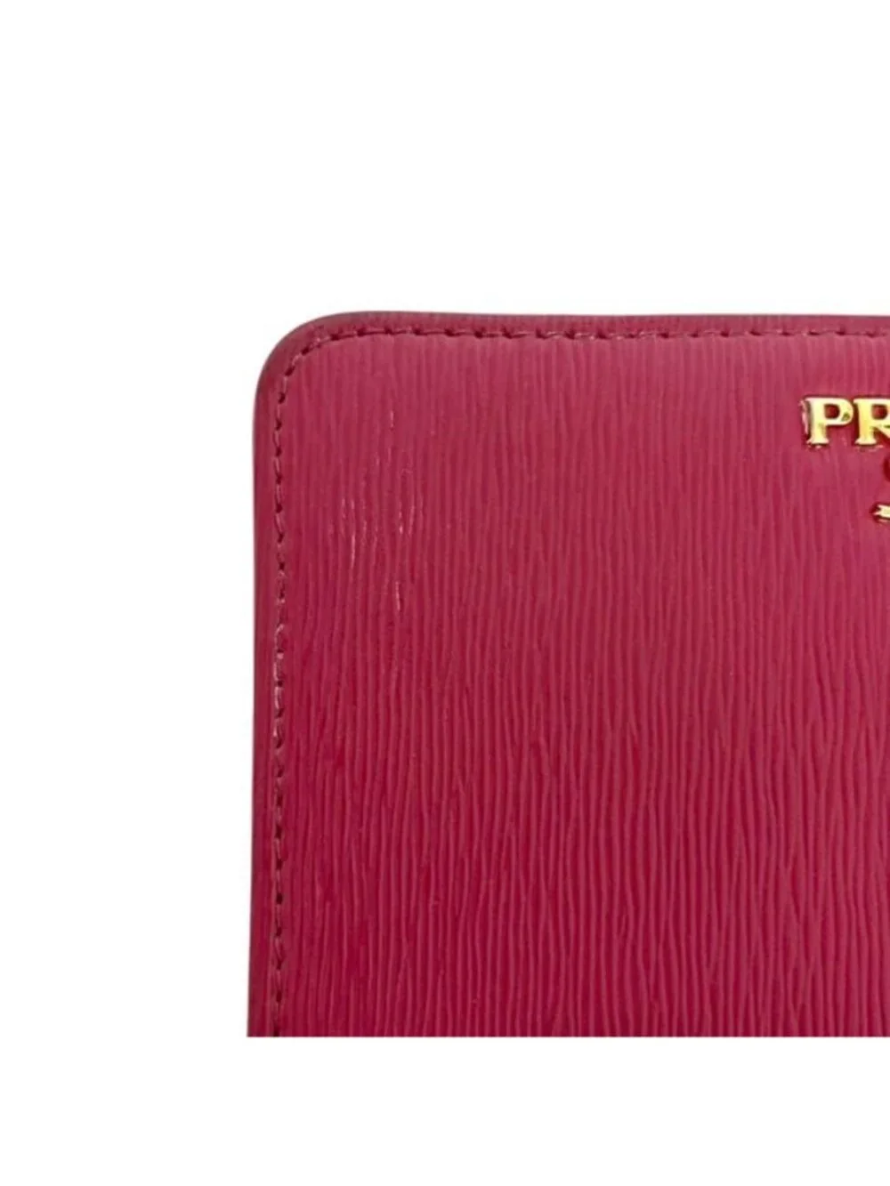 Prada Bifold Wallet Pink Peonia Folding Leather - Picture 7 of 10